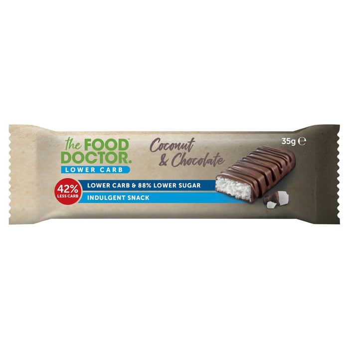 Der Food Doctor Lower Carb Coconut Choc 35G