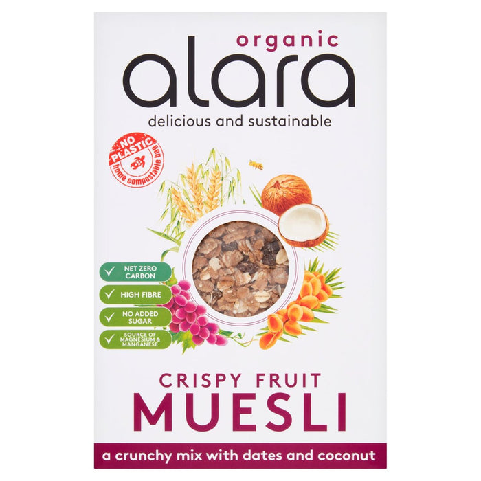 Alara orgánica crujiente fruta muesli 550g