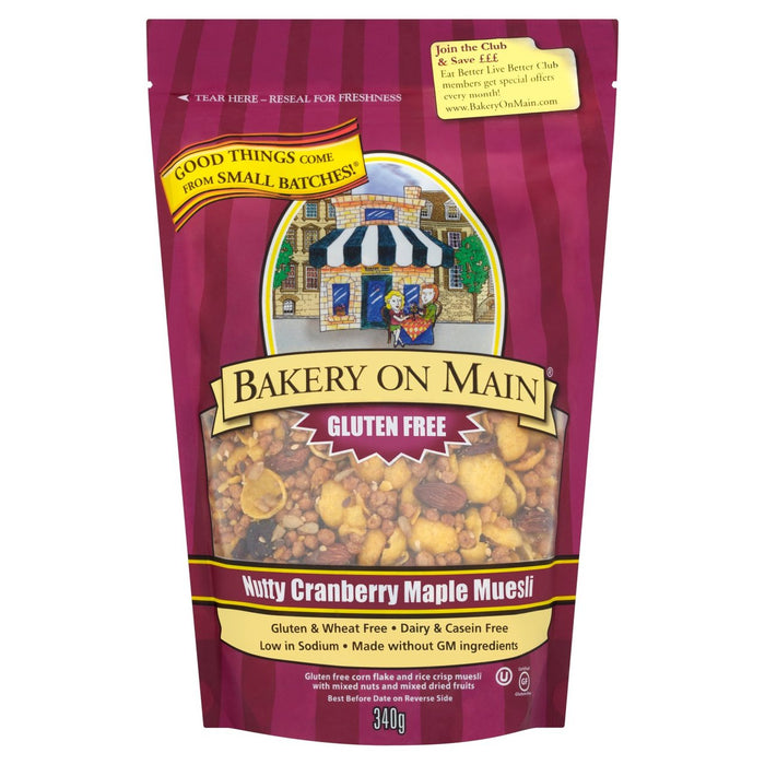 Panadería en main nutty Maple & Cranberry Muesli 340G