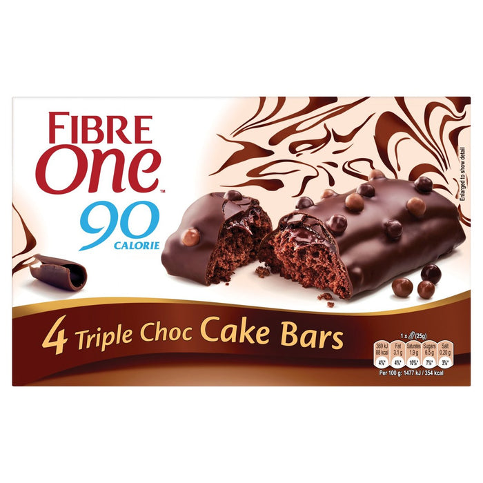 Fibra One de 90 calóricas triple chocas de chocolate 4 x 25g