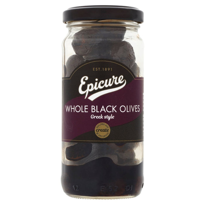 Epicure Style Greek Whole Black Olives 155g