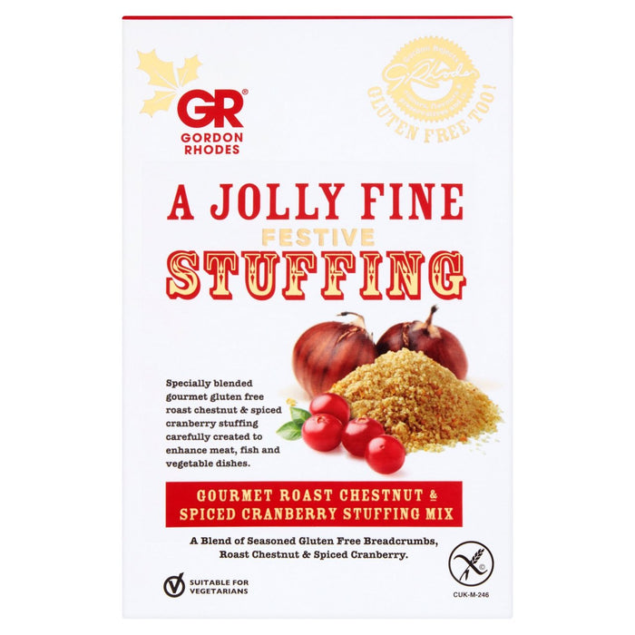 Gordon Rhodes Gourmet -Bratenkastanien und Gewürz Cranberry -Füllung Mix 125g