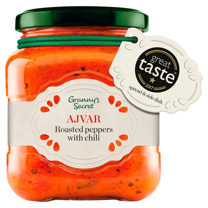 Granny's Secret Ajvar Pimiento rojo asado caliente se extiende 200 g