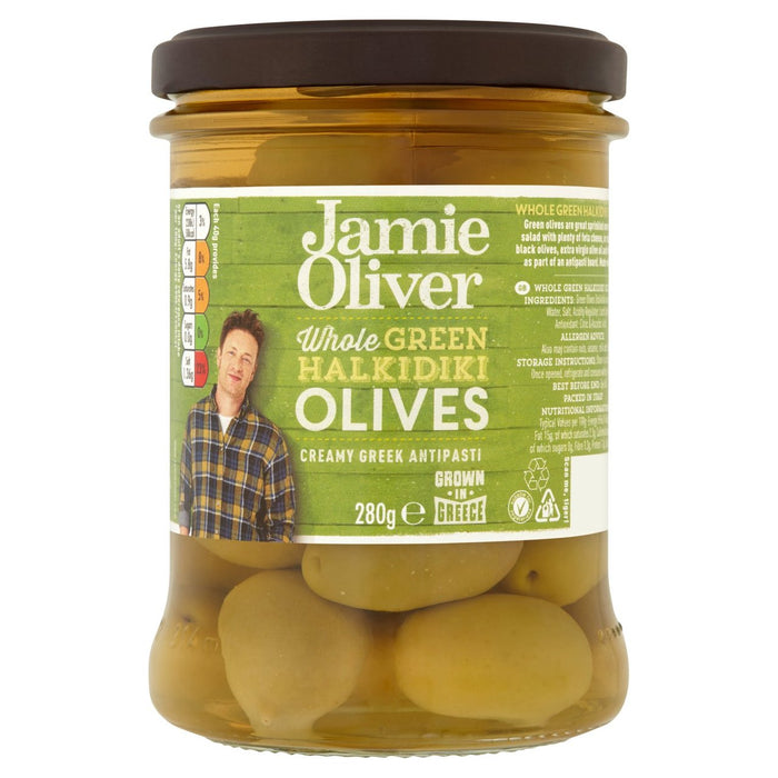 Jamie Oliver Whole Green Olives Halkidiki Variety 245g